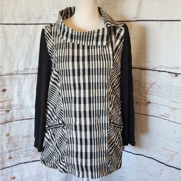 Liv by Habitat Clothing Scrunched Perfect Sculpt Mixed Media Tunic Size Small - Picture 3 of 8